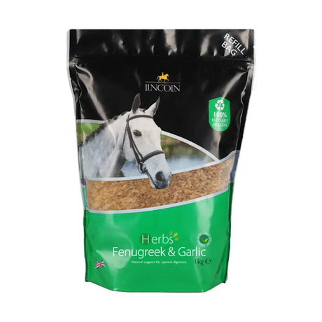 Lincoln Herbs Fenugreek & Garlic Refill Pouch 1kg Horse Vitamins & Supplements Barnstaple Equestrian Supplies