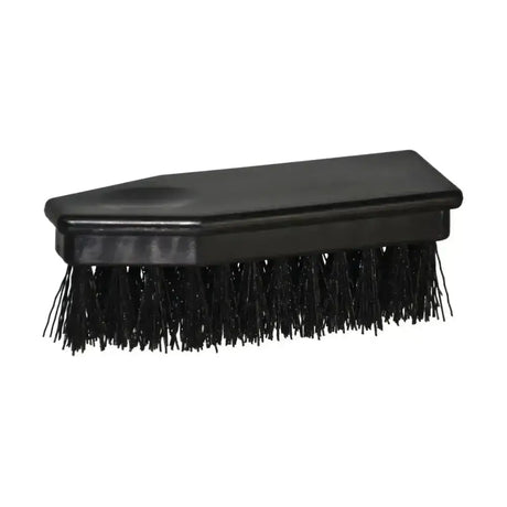 Black plastic lincoln hoof brush with dense stiff bristles designed for cleaning horse’s hooves and grooming combs use