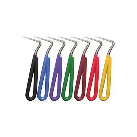 Set of six colorful plastic-handled dental curing lights with metallic tips, not lincoln hoof picks or hoof pick products