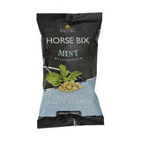 Package of lincoln horse bix mint flavored candy in black and light blue packaging naturally flavoured titbit horse treats