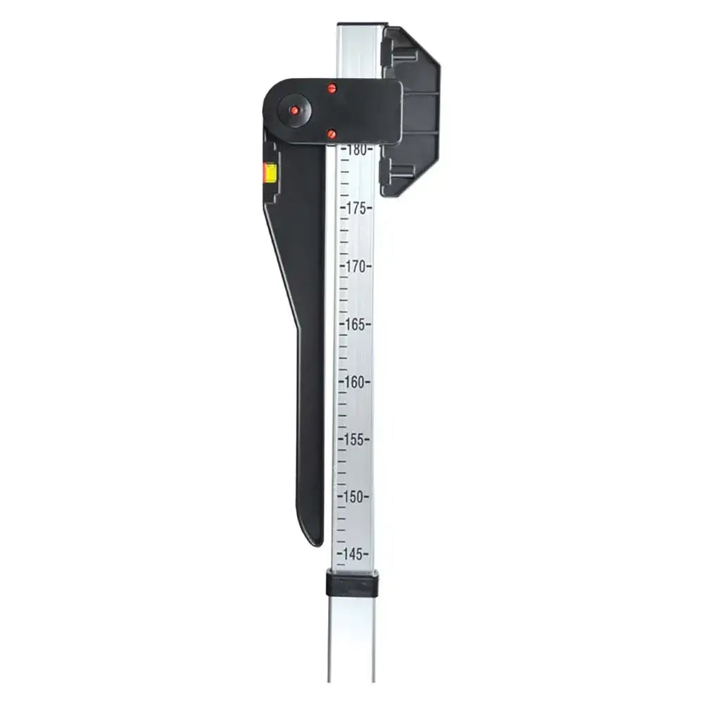Black and silver lincoln horse measuring stick with sliding centimeter scale ideal for accurate horse height measuring