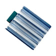Blue and silver metallic lincoln military metal curry comb with serrated edges for effective grooming