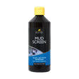 Black plastic lincoln mud screen bottle with yellow cap and blue label for actively repelling mud resistant barrier cream