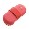 Pink lincoln oval wash brush with soft wash brush bristles and a textured strap for easy grip