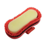 Red-bristled horse lincoln oval wash brush with yellow sponge insert and black rubber base for easy grooming