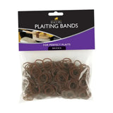Brown plastic lincoln plaiting bands in a clear package with black and purple label for plaiting use