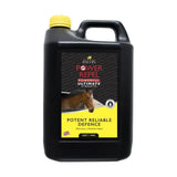 Black plastic jug with yellow cap and handle labeled lincoln power repel ultimate strength insect fly repellent