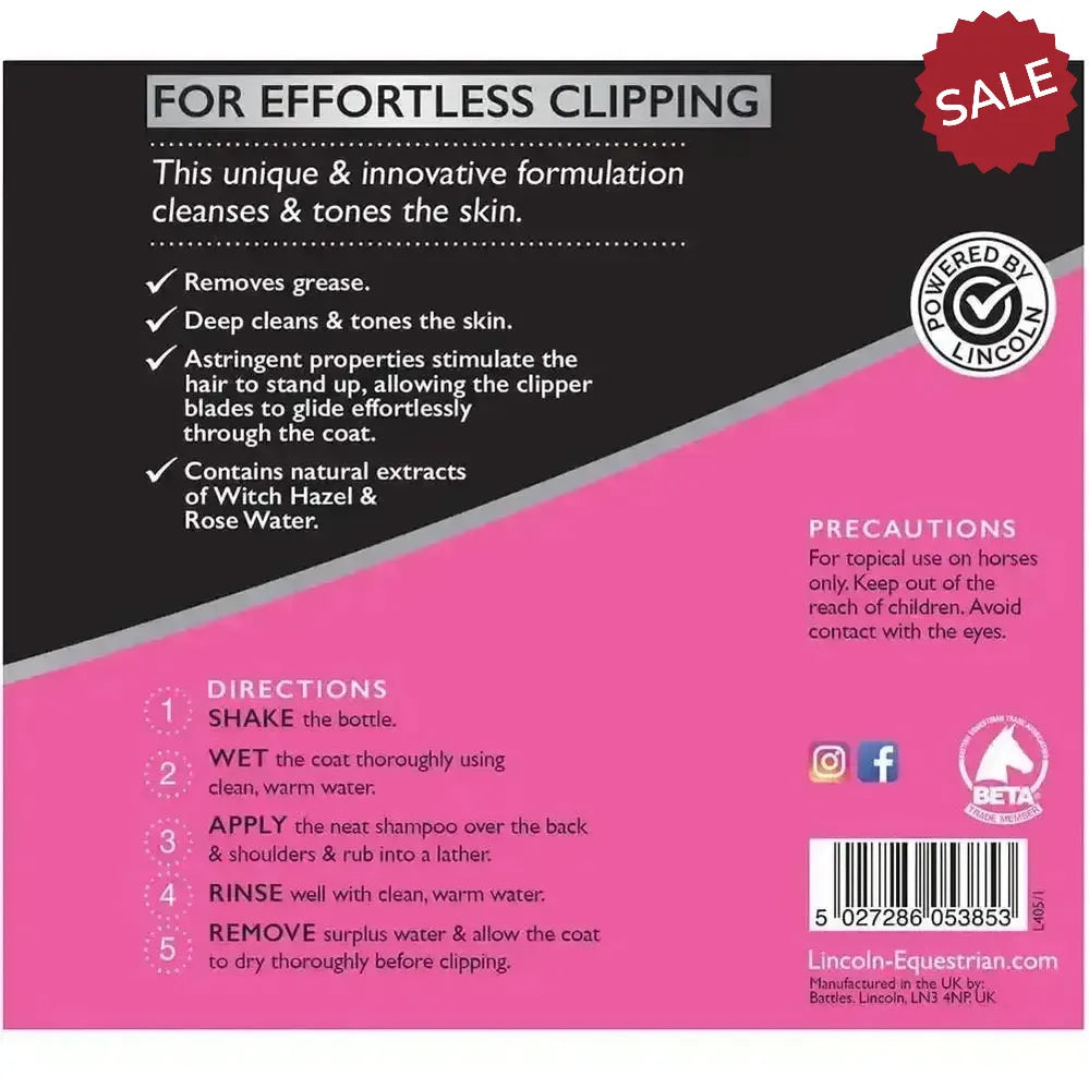 Lincoln Pre Clip Shampoo Horse Shampoos