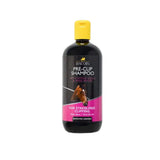 Black lincoln pre clip shampoo bottle with yellow cap and pink label featuring witch hazel and rose water for time saving clipping
