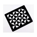 Black rectangular lincoln quarter markers stencil with white triangle pattern for horse grooming and ring finish