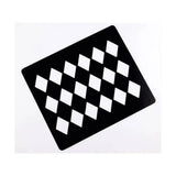 Black rectangular lincoln quarter markers stencil with white diamond cutouts for horse grooming and ring finish
