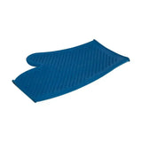 Blue lincoln rubber grooming mitt made of silicone with textured non slip surface for easy rubber grooming aid use