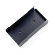 Black rectangular metal lincoln salt lick holder wall mount with two pre-drilled holes for horse lick holders