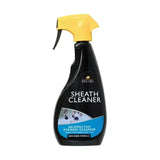Black plastic lincoln sheath cleaner spray bottle with bright yellow trigger nozzle for horse grooming sheath cleanser
