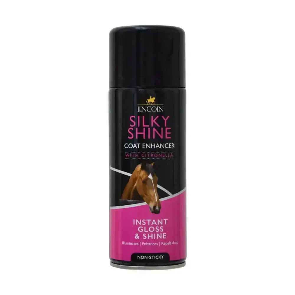 Black and pink lincoln silky shine coat enhancer spray aerosol with citronella for silky shiny coat finish
