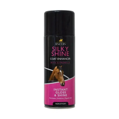 Black and pink lincoln silky shine coat enhancer spray aerosol with citronella for shiny smooth coats