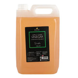 A 5 litre jug of lincoln simply apple cider vinegar with a white handle and cap labeled simply apple cider vinegar 2.5 percent