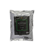 A 1kg bag of lincoln simply garlic powder in a shiny silver foil package with black and green label for respiratory health