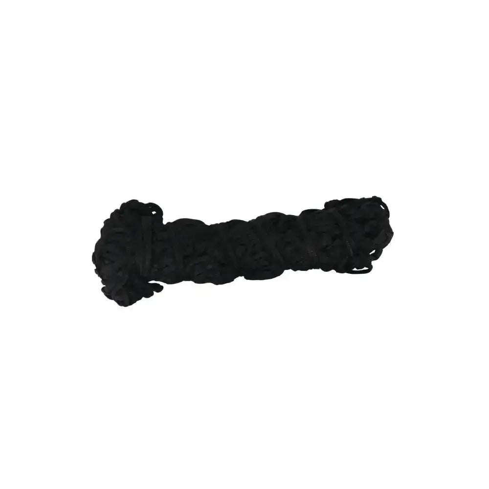 A coiled black mesh lincoln small holed hay net showing a tight textured pattern perfect for extra large hay nets