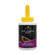 White plastic bottle with bright yellow dropper cap labeled lincoln stop cribbing paint for deterring crib-biting