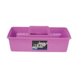Pink plastic lincoln tack tray with handle and slots for organizing equestrian gear purpose tack tray horse tack boxes
