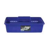 Blue plastic lincoln tack trays tool caddy with handle and compartments for organizing horse tack boxes