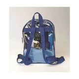 Transparent blue lincoln treat bag with navy fabric straps ideal for christmas horse bix and horse grooming combs