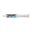 White plastic syringe labeled incogn trypto-mag calmer for pet anxiety relief by lincoln trypto-mag calmer boosting serotonin