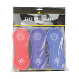 Set of three colorful lincoln ultimate brush horse hair gentle horse brushes and combs in red purple and blue with star designs