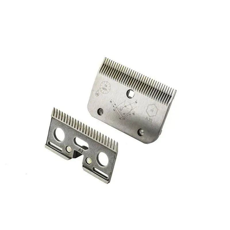 Silver metal liscop a22 clipper blade set cutter with fine teeth and engraved markings for precise cutting
