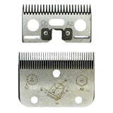 Silver metal liscop a22 clipper comb with black plastic teeth and engraved markings for a22 clipper blade set cutter