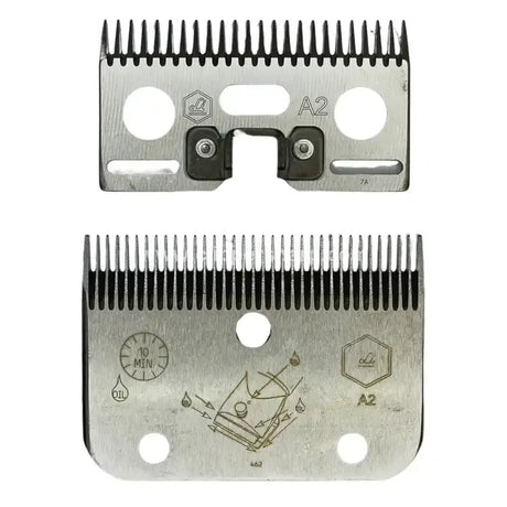 Silver metal liscop a22 clipper comb with black plastic teeth and engraved markings for a22 clipper blade set cutter
