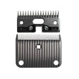 Black metal lister clipper blades medium blade leaves with fine teeth and mounting holes for general grooming