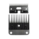 Black plastic hog lifter blades for lister clipper with precise teeth and mounting holes for easy attachment