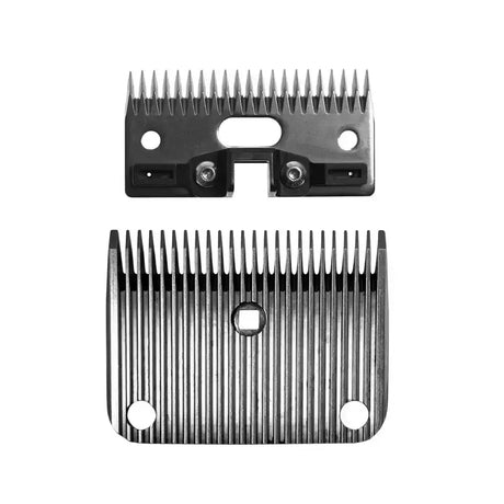 Black and silver metal lister covercote blade set clipper comb attachments with precise teeth for clipping areas