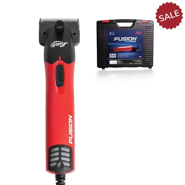 Red and black lister fusion equine clipper with sleek ergonomic design perfect for horse clippers and equine clipper kit