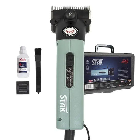 Light green and black fiskars lister star mains clipper with sleek ergonomic design for efficient clipping