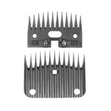 Black metal lister wizard cattle clipper comb attachments with evenly spaced teeth and mounting holes