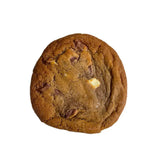 Golden-brown cookies hand made by mellybakes with dark and white chocolate chunks from little farm shop luxury collection