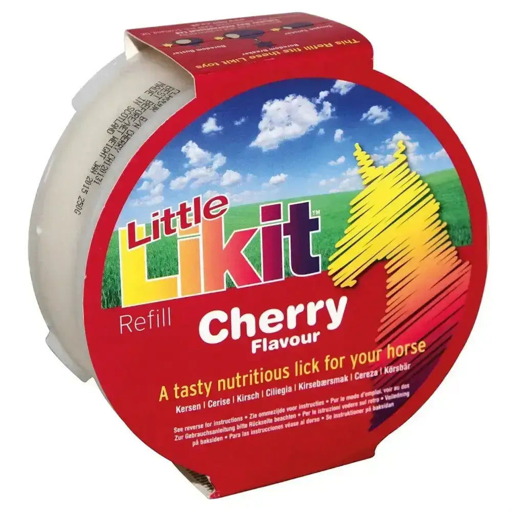 Red and yellow packaged likit horse treats cherry-flavored refill for mouth-wateringly tasty likit toys bulk buy