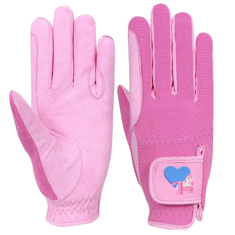 Little Rider Little Show Pony Children's Riding Gloves Prism Pink/Cameo Pink Child Large HY Equestrian Riding Gloves Barnstaple Equestrian Supplies