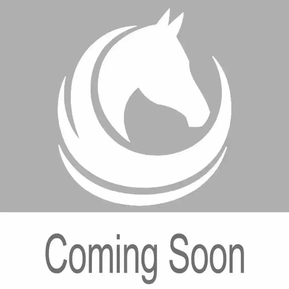 White stylized horse head logo encircled by flowing crescents on little rider star childrens riding gloves back side
