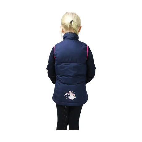 Little Unicorn Padded Gilet by Little Rider Navy/Pink 3-4 Years Gilets & Bodywarmers Barnstaple Equestrian Supplies