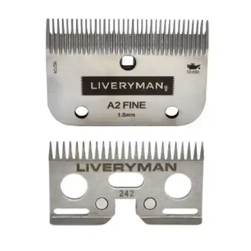 Liveryman A2 Blade Set Cutter & Comb Fine 1.5mm Fine 1.5mm Clipper Blades