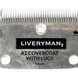 Silver metallic liveryman a2 covercoat clipper blade with 4.8mm width fine teeth and four mounting holes for clippers