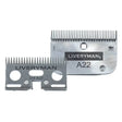 Silver metallic liveryman a22 clipper blade set with precise cutting teeth and engraved branding for sharp cuts