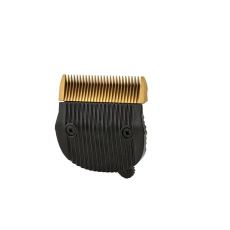Gold-colored comb attachment with fine teeth and textured grip for liveryman classic cutter adjustable cutting height