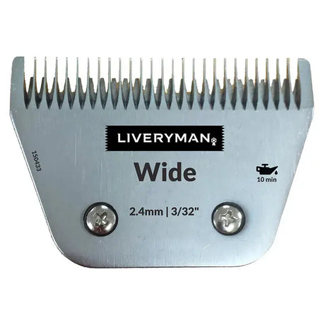 Silver metallic liveryman clipper blades snap-on a5 wide comb with 2.4mm spacing and two mounting screws for high quality clipper use