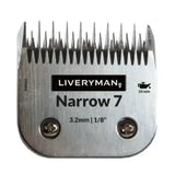 Silver metallic liveryman clipper blades snap-on a5 narrow with 3.2mm cutting heights and sharp teeth for grooming