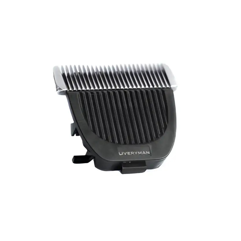 Black plastic and metal liveryman nova blades 2mm clipper guard with fine teeth for precise hair trimming at horse events